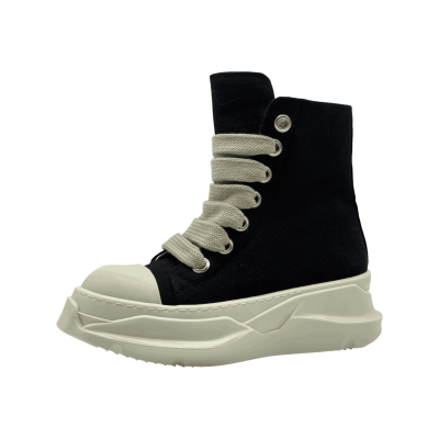 RICK OWENS DRKSHDW FW25 JUMBOLACE ABSTRACT SNEAKS IN BLACK/MILK