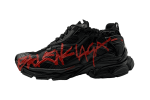 Balenciaga Runner Graffiti Sneakers 'Black/Red Mesh/Nylon'