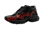 Balenciaga Runner Graffiti Sneakers 'Black/Red Mesh/Nylon'