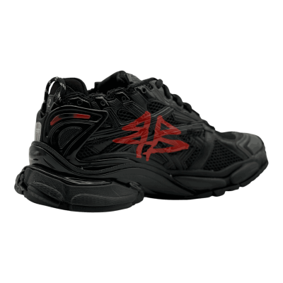 Balenciaga Runner Graffiti Sneakers 'Black/Red Mesh/Nylon'