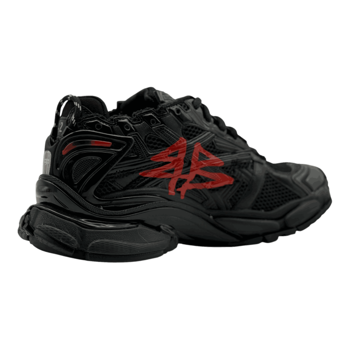 Balenciaga Runner Graffiti Sneakers 'Black/Red Mesh/Nylon'