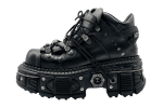 New Rock ANKLE BOOT BLACK IMPERFECT WITH LACES Premium