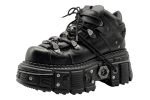New Rock ANKLE BOOT BLACK IMPERFECT WITH LACES Premium