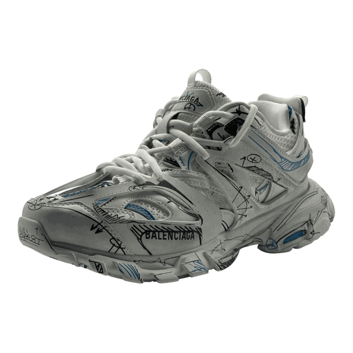 Balenciaga Track 1.0 Sneakers ' White Blue Mesh and Nylon Graffiti' (страница 3)