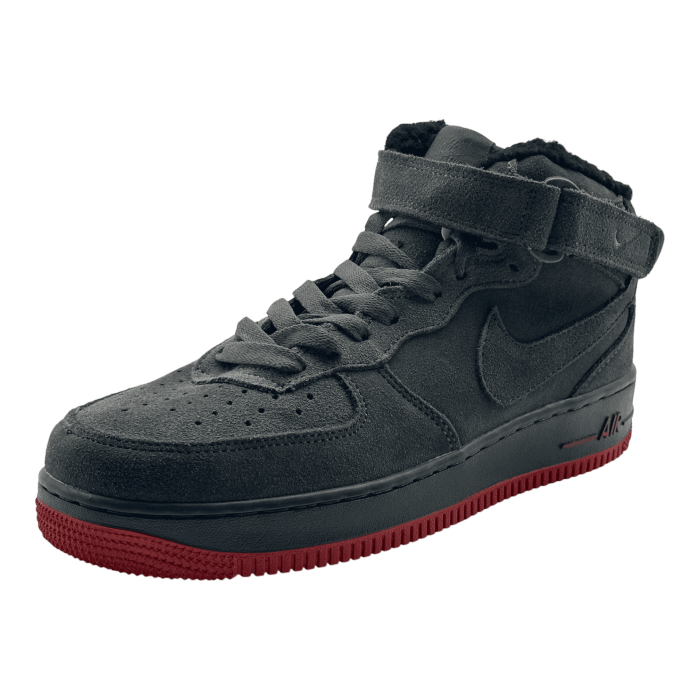 Nike Air Force Mid Suede 'Grey/Red' Winter