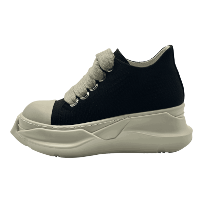 RICK OWENS DRKSHDW JUMBOLACE ABSTRACT LOW SNEAKS IN BLACK/MILK