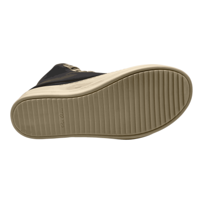 RICK OWENS SS25 HOLLYWOOD JUMBOLACE SNEAKERS IN 'BLACK/MILK'