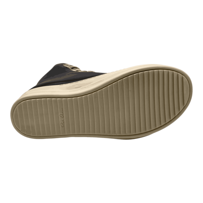 RICK OWENS SS25 HOLLYWOOD JUMBOLACE SNEAKERS IN 'BLACK/MILK'