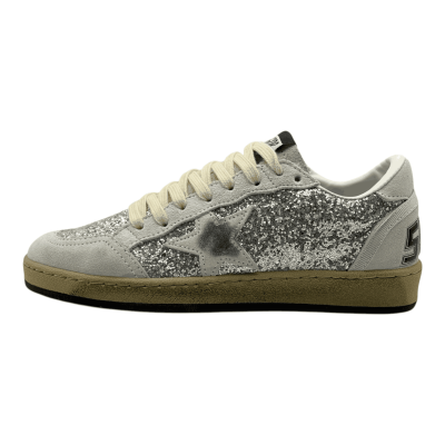 Golden Goose Ball Star Sneakers 'Platinum White Glitter'