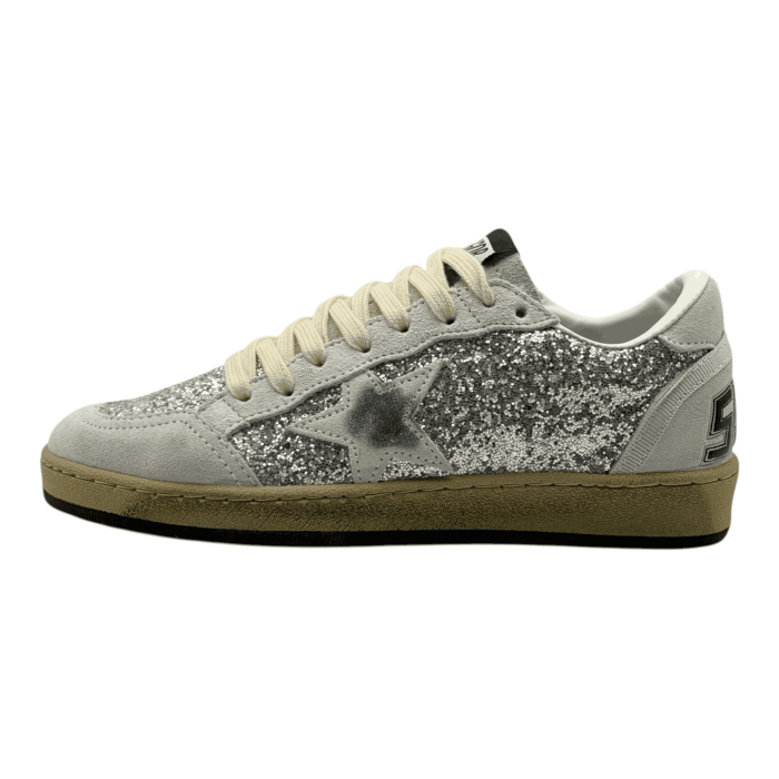 Golden Goose Ball Star Sneakers 'Platinum White Glitter'