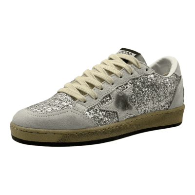 Golden Goose Ball Star Sneakers 'Platinum White Glitter'